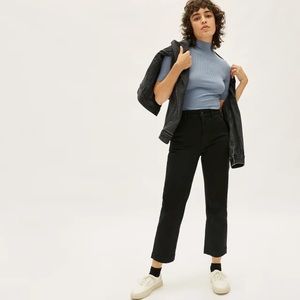 Everlane Black Straight Leg Crop Pants Size 0